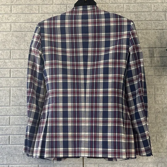 Paisley & Gray Dover Notch Jacket Navy and Red Plaid Blazer